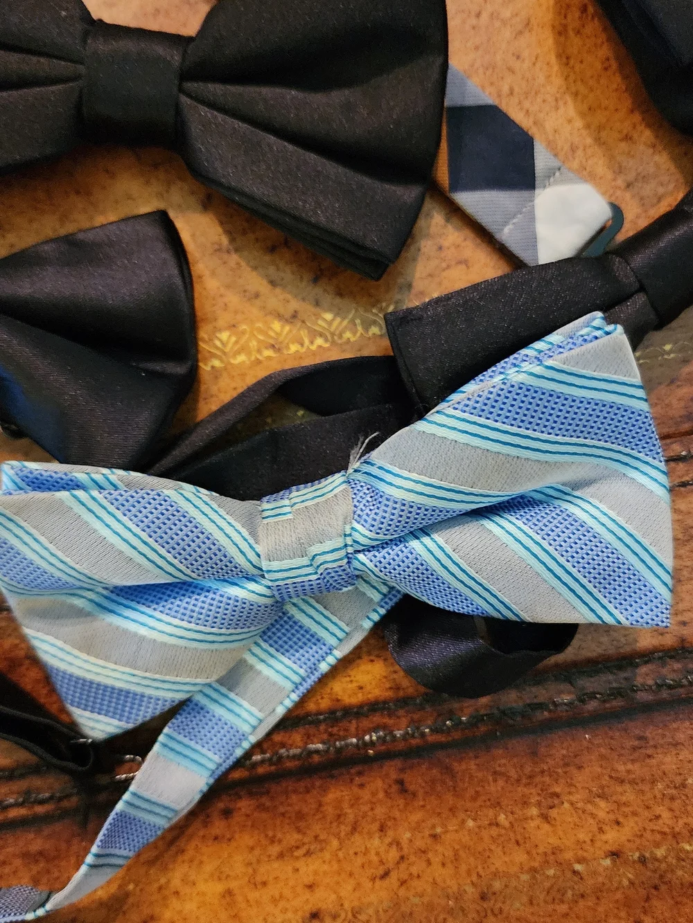 7pc Men's Pre-Tied Bow Tie Lot Chaps Apt. 9 Spring Notion Black Blue Formal